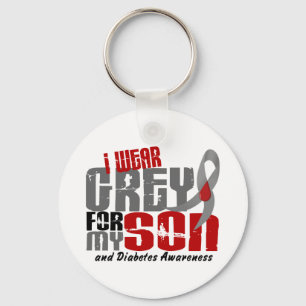 Diabetes I WEAR GREY FOR MY SON 6.2 Key Ring