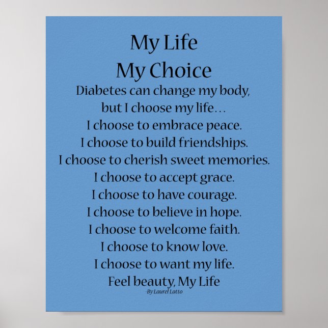 Diabetes Inspirational Poem Art Prints Posters (Front)