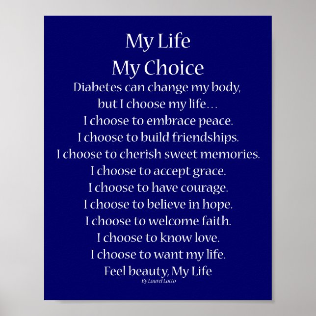 Diabetes Inspirational Support Poem Poster Prints (Front)