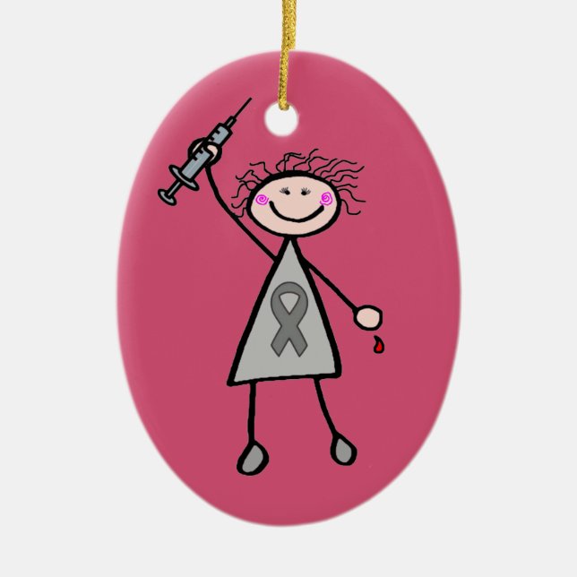 Diabetes Insulin Superhero Girl Ceramic Tree Decoration (Front)