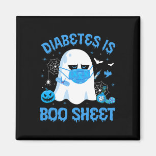 Diabetes Is Boo Sheet Blue Grey Diabetes Awareness Magnet