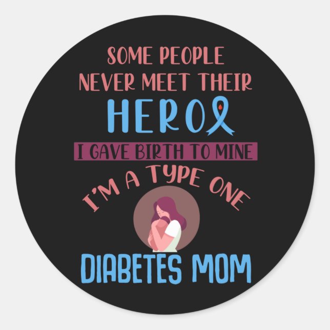 Diabetes Mum Diabetic Child Awareness Classic Round Sticker (Front)