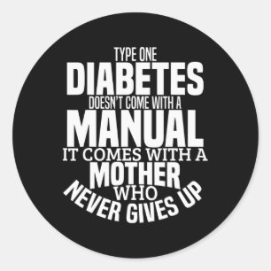 Diabetes Mum Fun Type 1 T1d Diabetic Awareness Wom Classic Round Sticker