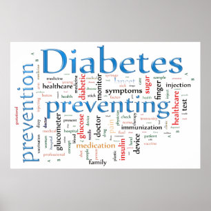Diabetes Preventing Blue Poster