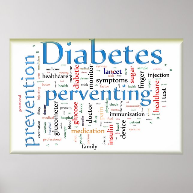 Diabetes Preventing Blue Poster (Front)