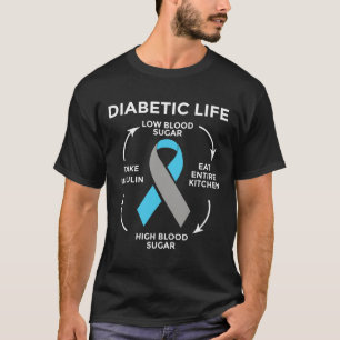 Diabetes Quotes Diabetes Fighter Diabetes Awarenes T-Shirt