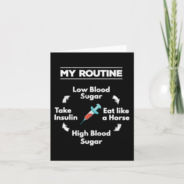 Diabetes Routine Insulin Needle Low High Blood Sug Card (Front)