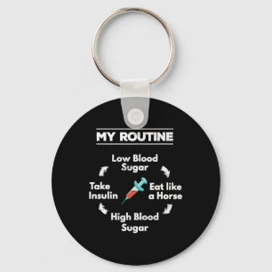 Diabetes Routine Insulin Needle Low High Blood Sug Key Ring