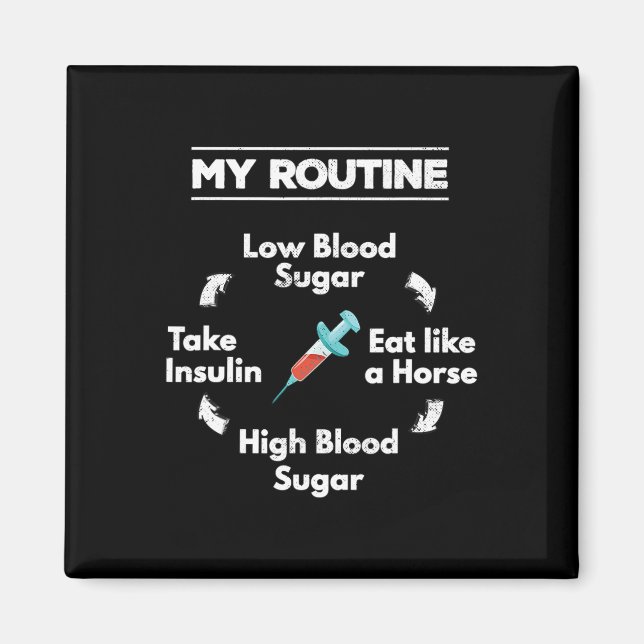 Diabetes Routine Insulin Needle Low High Blood Sug Magnet (Front)