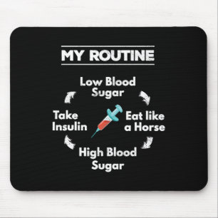 Diabetes Routine Insulin Needle Low High Blood Sug Mouse Mat