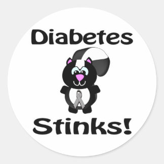Diabetes Stinks Skunk Awareness Design Classic Round Sticker