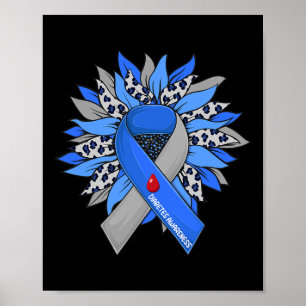 Diabetes Sunflower Type T1d T2d Diabetic Diabetes Poster