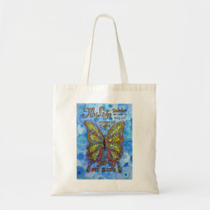 Diabetes Support Rainbow Butterfly Tote Bag