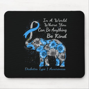 Diabetes Type 1 Awareness Sunflower Elephant Be Ki Mouse Mat