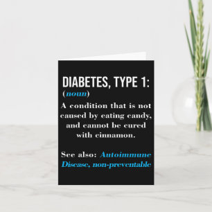 Diabetes Type 1 Definition Autoimmune Disease Card