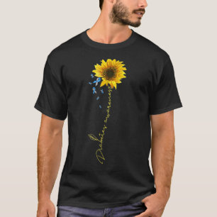 Diabetes Type 1 One Awareness T Shirt Sunflower Me