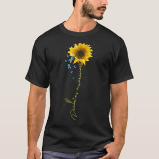 Diabetes Type 1 One Awareness T Shirt Sunflower Me