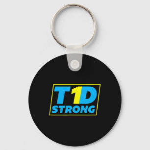 Diabetes TYPE 1 Strong Awareness  Key Ring