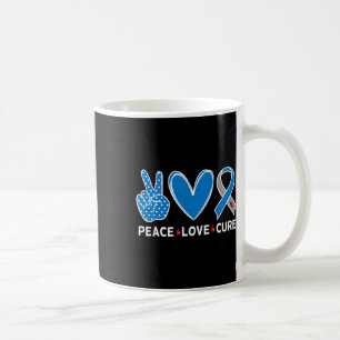 Diabetes Warrior Awareness Blue Peace Love Cure Fa Coffee Mug
