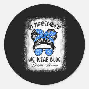 Diabetes Warrior Awareness Diabetic Support Type w Classic Round Sticker