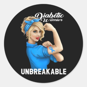 Diabetes Warrior Awareness Insulin Diabetic Type 1 Classic Round Sticker