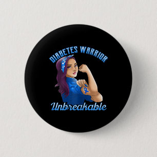 Diabetes Warrior! Diabetes Awareness Designs For W 6 Cm Round Badge