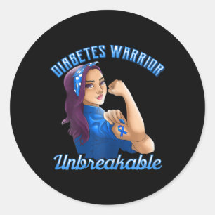 Diabetes Warrior! Diabetes Awareness Designs For W Classic Round Sticker