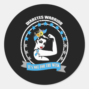 Diabetes Warrior Diabetic Awareness Gift For Women Classic Round Sticker