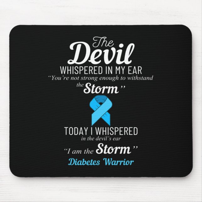 Diabetes Warrior Storm Best Diabetes Awareness Gif Mouse Mat (Front)
