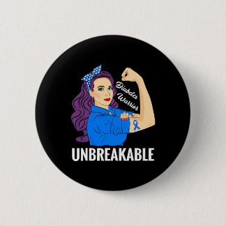 Diabetes Warrior Sugar Diabetic Type 1 2 Awareness 6 Cm Round Badge