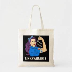 Diabetes Warrior Sugar Diabetic Type 1 2 Awareness Tote Bag