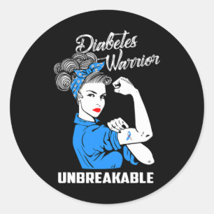 Diabetes Warrior Unbreakable Diabetes Awareness Gi Classic Round Sticker