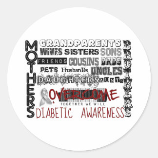 DIABETIC AWARENESS CLASSIC ROUND STICKER