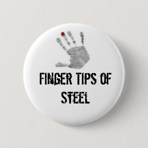 diabetic, Finger Tips of Steel 6 Cm Round Badge