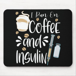 Diabetic Gift Funny Run On Coffee Diabetes Mouse Mat