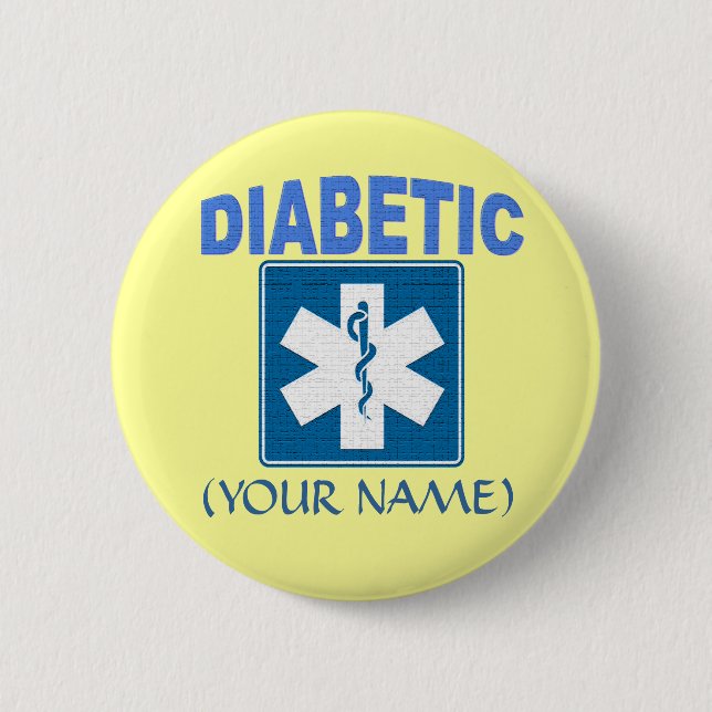 DIABETIC KEYCHAIN 6 CM ROUND BADGE (Front)