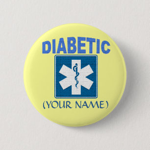 DIABETIC KEYCHAIN 6 CM ROUND BADGE