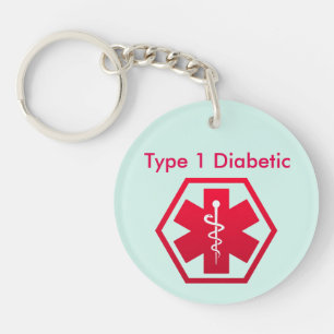 Diabetic Medical Alert Key Ring