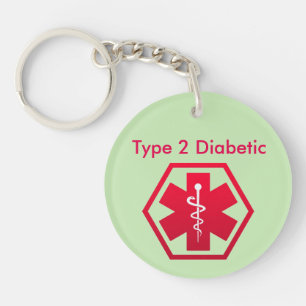 Diabetic Medical Alert Key Ring