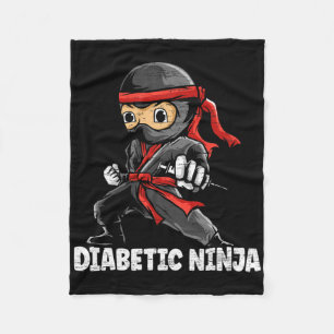 Diabetic Ninja Diabetes Awareness Month T1d Type 1 Fleece Blanket