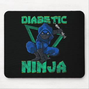 Diabetic Ninja Type 1 Diabetes Awareness Gift Idea Mouse Mat
