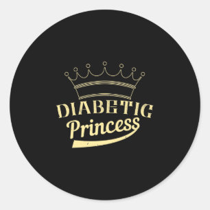 Diabetic Princess Classic Round Sticker