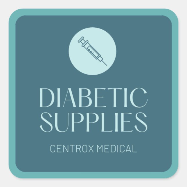 DIABETIC  SUPPLIES SQUARE STICKER (Front)
