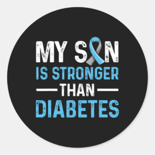 Diabetic Support Design For A Dad Or Mum Of A T1d  Classic Round Sticker