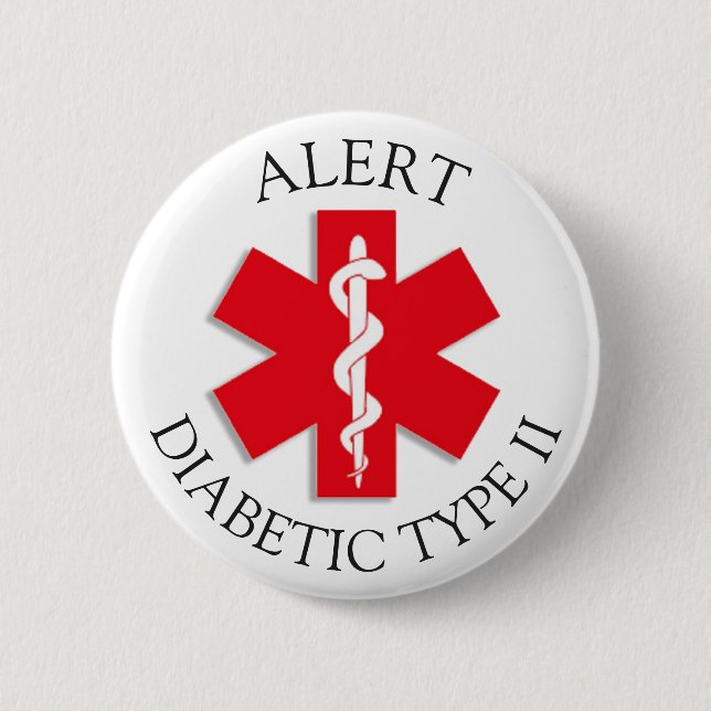 Diabetic Type 2 Alert Button (Front)