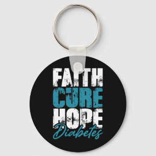 Diabetic Warrior Gift Faith Cure Hope Diabetes Awa Key Ring