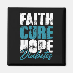 Diabetic Warrior Gift Faith Cure Hope Diabetes Awa Magnet