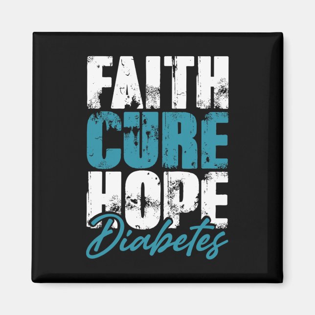 Diabetic Warrior Gift Faith Cure Hope Diabetes Awa Magnet (Front)