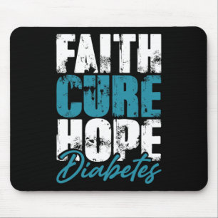 Diabetic Warrior Gift Faith Cure Hope Diabetes Awa Mouse Mat
