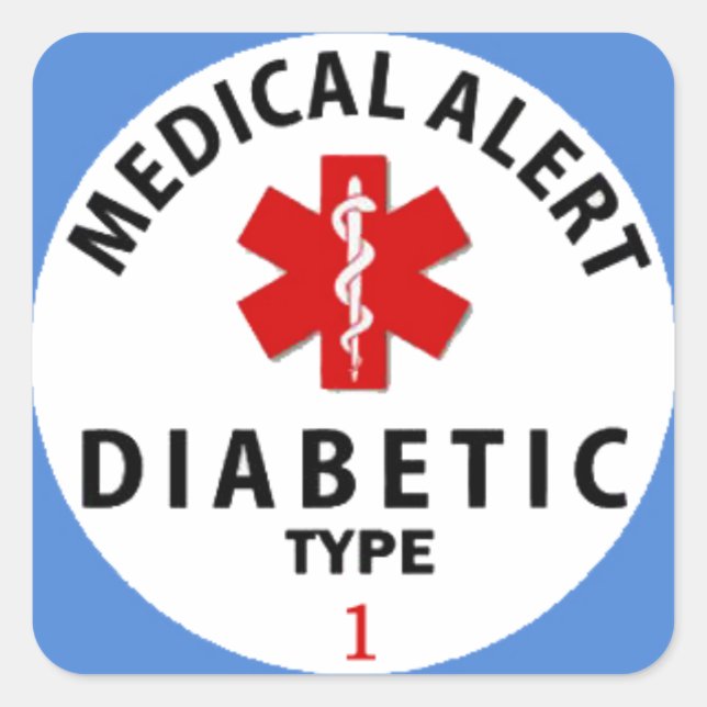DIABETIES TYPE 1 SQUARE STICKER (Front)